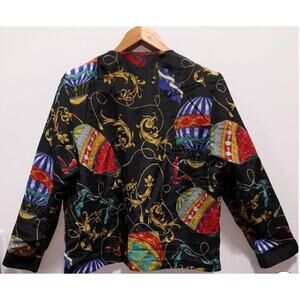 Vintage Around Town Quilted Front Jeweled Black/Red 14